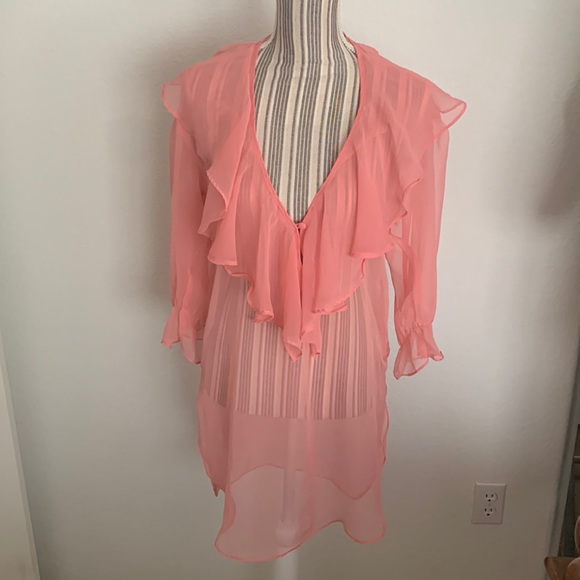 Other - Vintage 80’s Victoria Secret sheer ruffled nightgown 15074 Gold Label